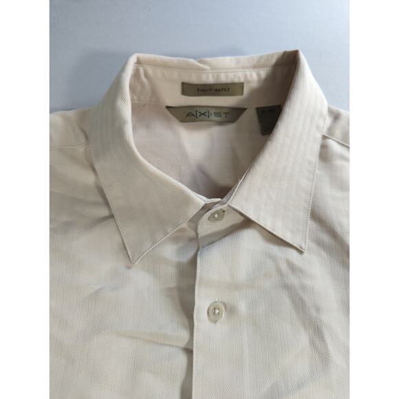 A|XIST Mens XL Short Sleeve Button Up Shirt Beige Modal Blend Casual Soft - Picture 6 of 12